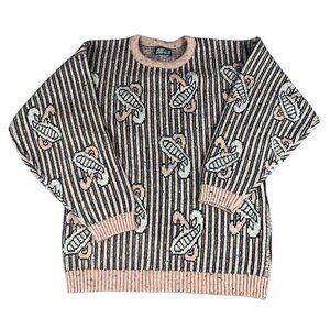 Vintage Marzzo Knit Sweater, Retro Abstract Pattern, 90s Style